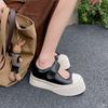 Французские женские туфли Мэри Джейн Zhao Ruth, такие же уродливые и милые ретро 2025 новые маленькие белые парусиновые туфли на платформе для весны и лета