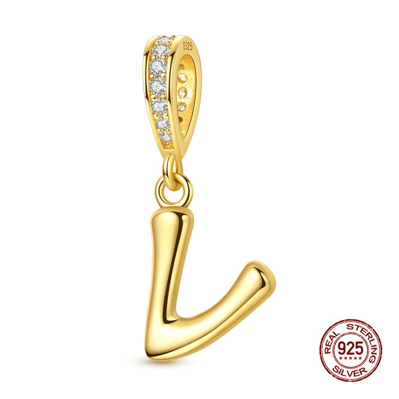 Новинка Оригинальные Шармы Медь 26 Золотых Букв А-Я Шарм-Бусина Подходит для Оригинального Браслета 3 мм для Женщин DIY Модная Бижутерия Подарок