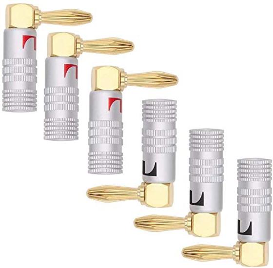 Cleqee Banana Plug Right Angle Gold 8pcs CL-BP08