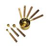 8 Pieces Measuring Spoon Set Wood Handle Stainless Steel Measure Cup Baking Tools Tail Hook Scale Kitchen Gadgets