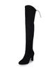 European & American Plus Size Over-the-Knee High Heel Frosted Boots with Side Zipper