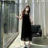 Women's Dress Lace Ruffle Undershirt Dress Temperament Loose and Thin Halter Dress Plus Size