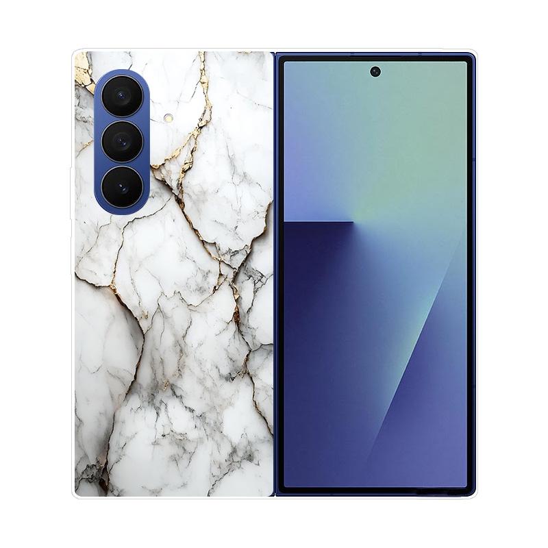 Чехол для Samsung Galaxy Z Fold 7 Мраморный Жесткий ПК Задняя Крышка Для Samsung Galaxy Z Fold7 ZFOLD7 Полностью Защитный Корпус Телефона