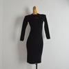 Fall and Winter New Arrival Pure Color Round Neck Cut Out Long Sleeves Knitting Dress Women's Clothing Silm Mid Length Long Length Bodycon Dress