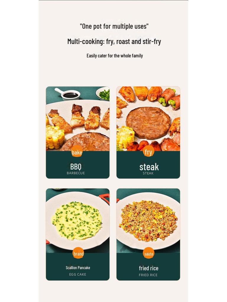 Корейский антипригарный бездымный многофункциональный электрический гриль для дома