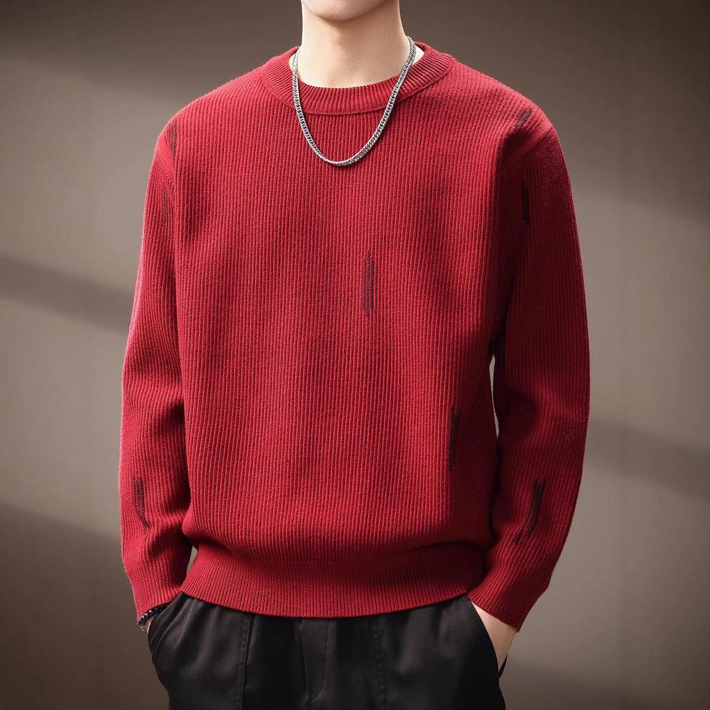 Men's Autumn Luxury Soft Knit Sweater - Versatile, Trendy & Casual Round Neck Hoodie