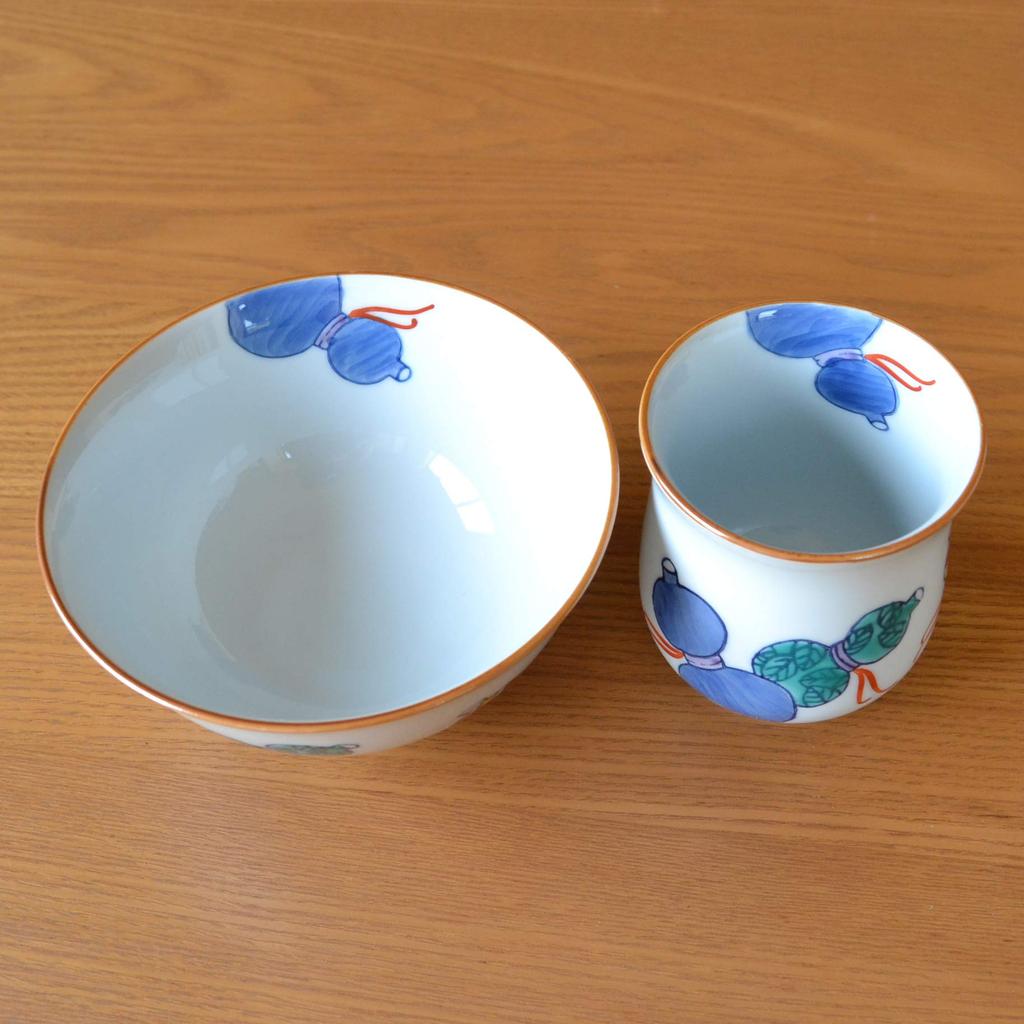 Рисовая жизнь талисман удачи подарок для хорошего Арита посуда чай рисовая чаша Набэсима шесть с ноши и посланием в деревянной коробке празднование, здоровье, чашка, чаша,