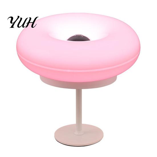 Indoor Camping Portable Lamp RGB Donut Wall Lamp, Rechargeable Touch Control Night Light with Remote, Color Changing Bedside Lighting Dimmable
