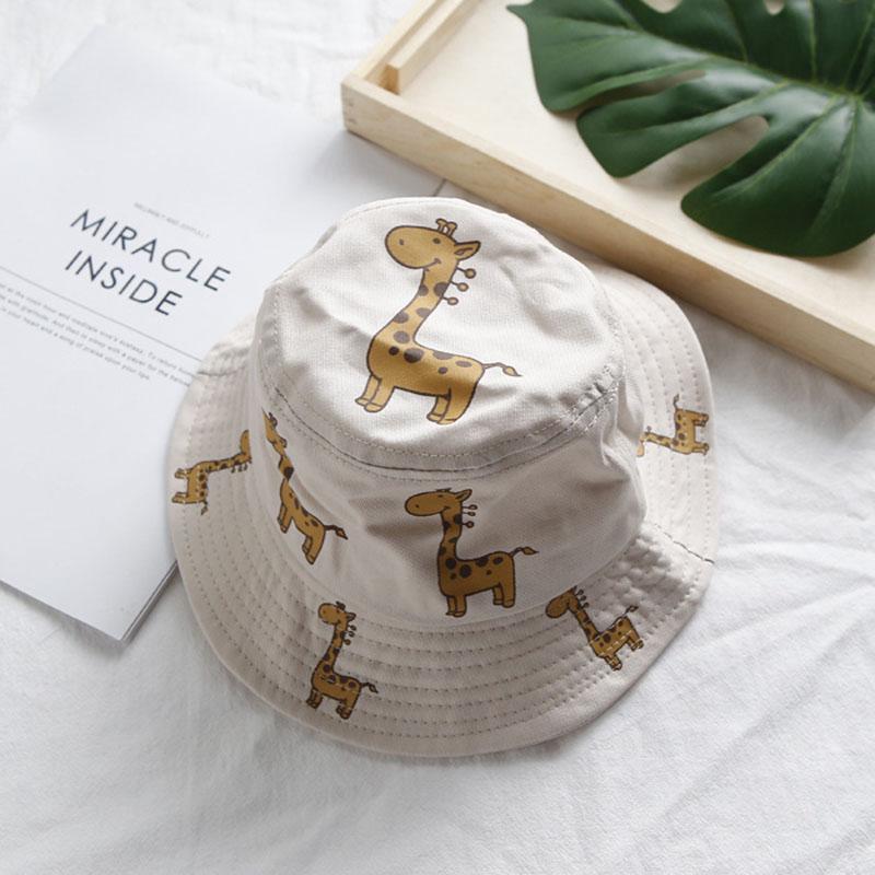 Cartoon Giraffe Baby Hat Bucket Cap Summer Kids Casual Sun Hat Cotton Children Panama Caps