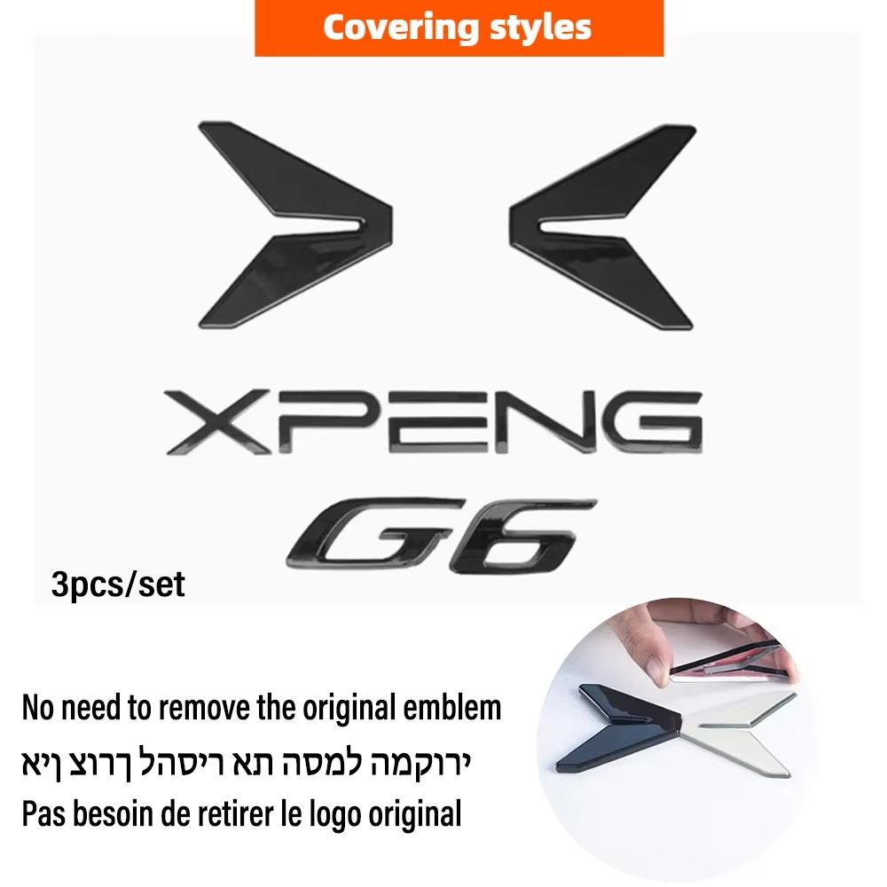 AAXR1 For Xpeng G6 2025 Blackened Car Logo Exterior Black Warrior Badge Xiaopeng G6 2025 Modification Accessories