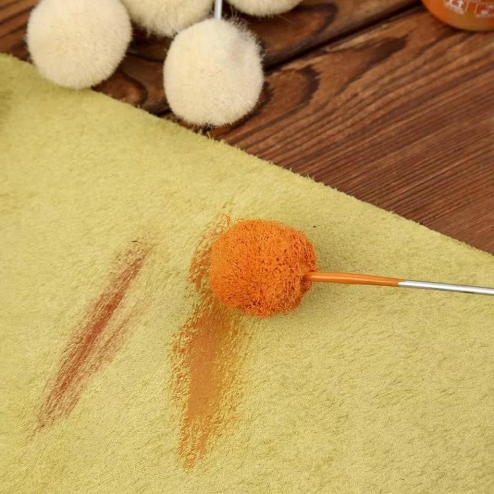 Metal Handle Leather Dauber Tool Dyeing Sponge Painting Brush New Wool Ball Brush DIY Leather Tool