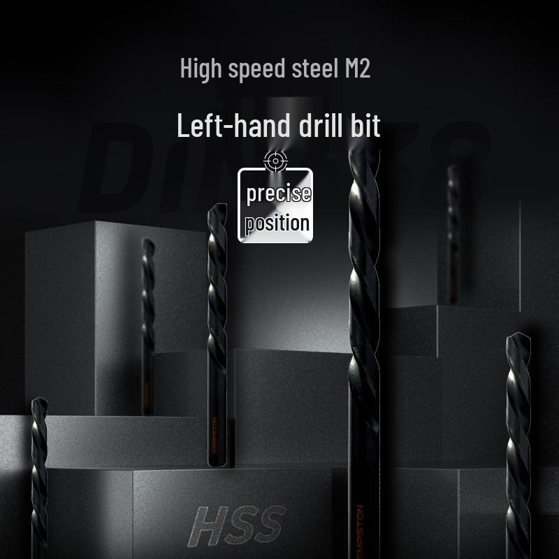 Capson M2 High-Speed Steel Left-Hand Twist Drill Bit for Stainless Steel, Straight Shank, 1-16mm