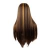 Женский длинный прямой парик, средняя часть, натуральные шелковистые термостойкие высокотемпературные волокна, женские мелированные длинные вьющиеся синтетические волосы