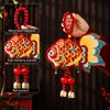 Chinese New Year Decoration Horse Fish Hanging Ornament Auspicious Symbols Blessing Bag for Wall Car Home Decor