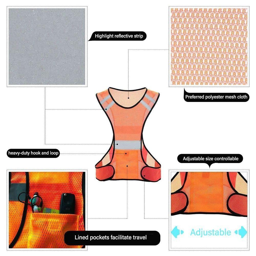 Полиэстеровый светоотражающий жилет для бега, эластичная тесьма, светоотражающий защитный жилет, легкий велосипедный