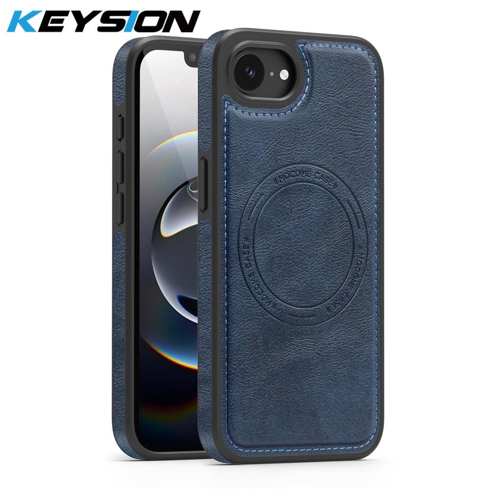 KEYSION Роскошный ретро-чехол из ПУ-кожи с MagSafe для iPhone 17e 16e Магнитная ударопрочная задняя крышка для iPhone 16e 17e 2026