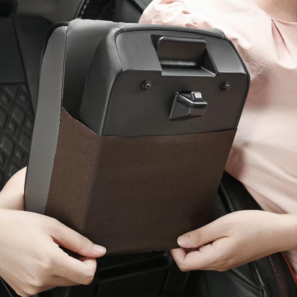 Wave Embroider PU Leather Car Armrest Mat Center Console Arm Rest Protection Cushion Auto Armrests Storage Box Cover Pad