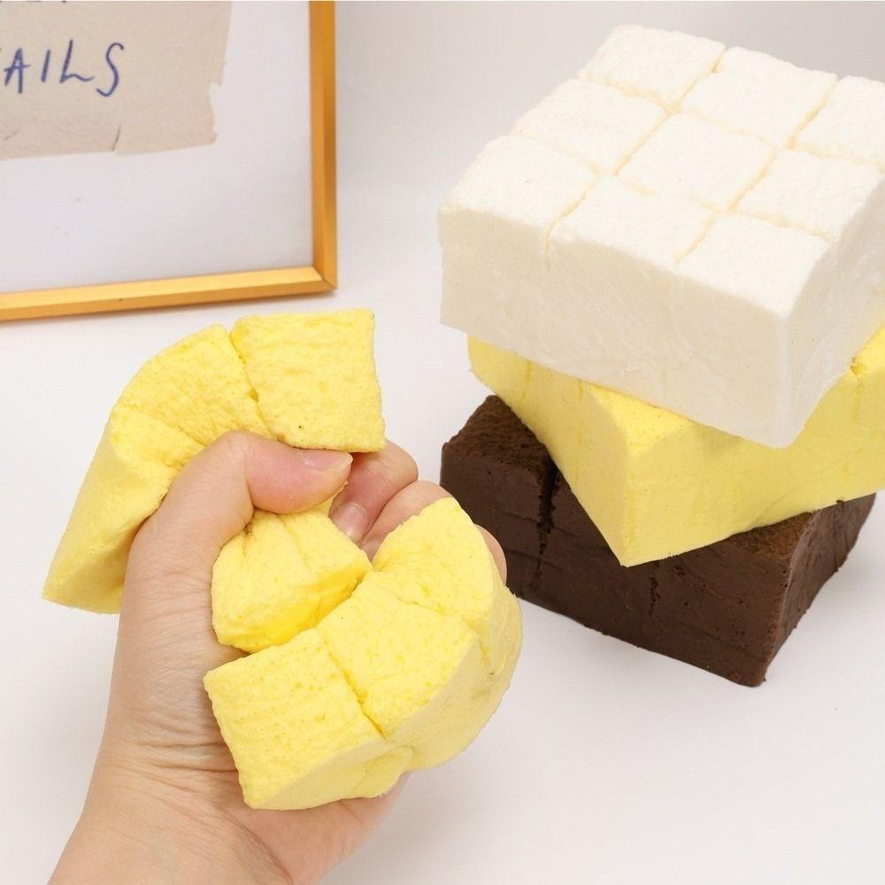 Soft Slow Rebound Tofu Squeezable Toy Non-Toxic Simulated Bread Pinch Toy Home Office
