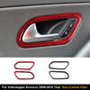 2PCS Real Carbon Fiber Car Door Handle Frame Decorative Sticker For Volkswagen Scirocco 2009-2016 Interior Accessories