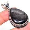 Подвеска из стерлингового серебра 925 пробы с натуральным обсидианом и глазом ручной работы 2,13 дюйма M6l39
