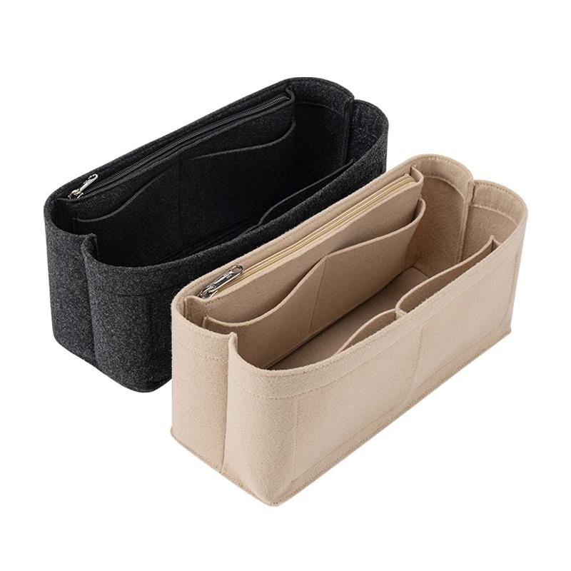 EverToner For LV Carryall PM Felt Cloth Insert Bag with Zipper Fit Handbag Cosmetic Bag Travel Bag Liner