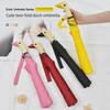 Two-Fold Cute Cartoon Duck Umbrella, Multi-Color with Semi-Automatic Wooden Handle, Black Plastic Sunscreen, Little Yellow Duck Design.