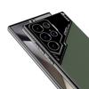 Подходит для чехла для мобильного телефона Samsung S24, кожаного чехла S24u, гальванического однотонного кожаного чехла для мобильного телефона S24ultra