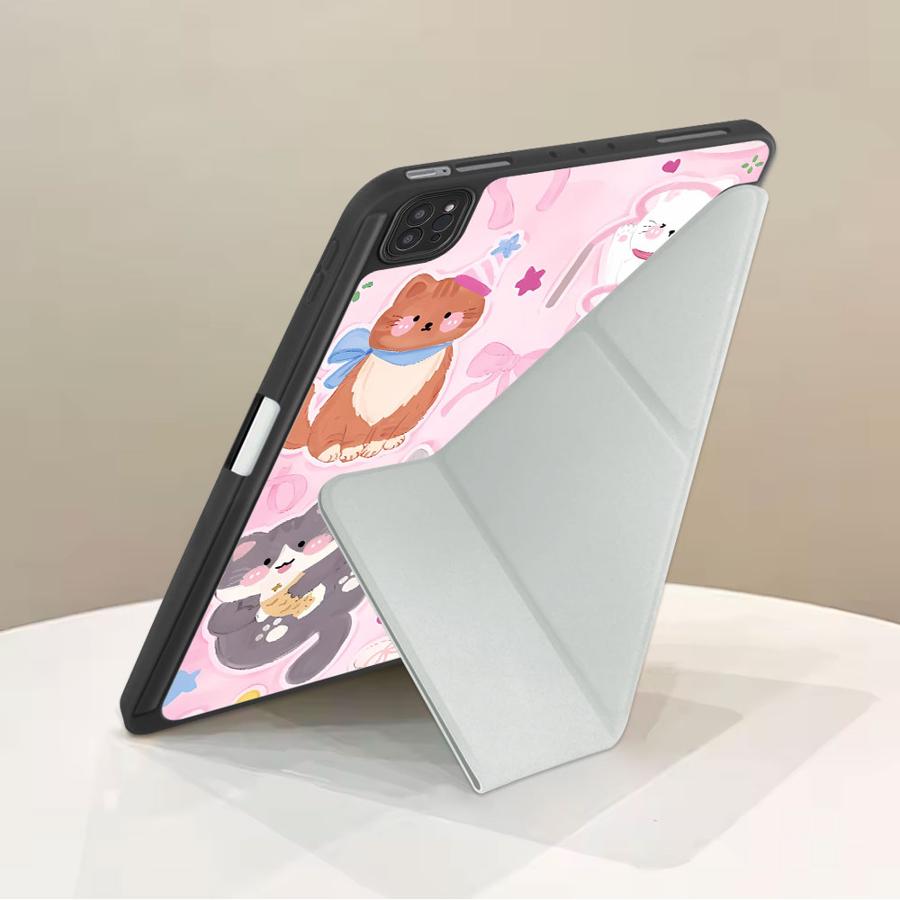 Чехол для планшета для iPad Air 4 5 M3 M2 1 2 M4 11 дюймов Pro 2025 Pro 11-го 10-го 9-го 8-го 7-го 12,9 дюйма Mini 6 7 Держатель Обложка Три кота