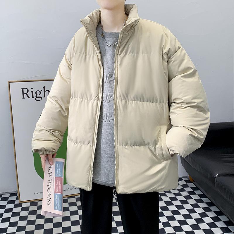 Осень и зима Новая черная стоячая воротниковая утепленная утепленная молодежная одежда с хлопковой подкладкой