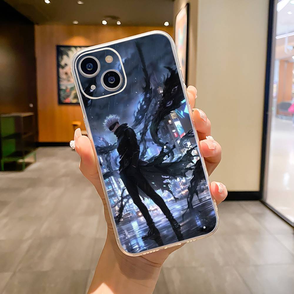 Популярные Аниме Персонажи S-Сатору Годжо Чехол для Телефона Для iPhone17,16,15,14,13,12,11 ,Pro Max,16/15/14 Plus Прозрачная Крышка
