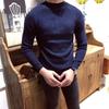 Осень Зима Новый Стиль Полувысокая Горловина для Мужчин Легкая Роскошь Корейский Стиль Модный Приталенный Универсальный Однотонный Свитер Топ
