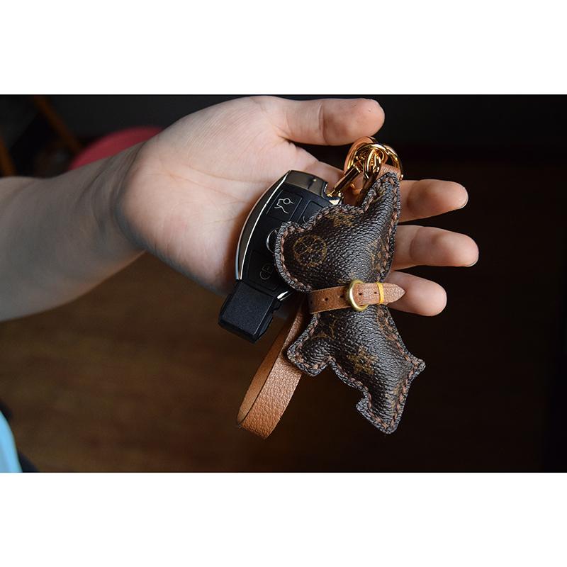 Fadou оригинальный пресбиопический брелок для ключей от автомобиля с собакой, креативный брелок из натуральной кожи ручной работы, персонализированный модный брелок