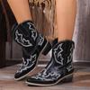НОВЫЕ вышитые ковбойские ботильоны из искусственной кожи для женщин, ботильоны на танкетке и высоком каблуке, сапоги в стиле вестерн-ковбой со змеиным принтом
