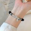 Obsidian Bracelet Women's Beads Beaded Loose Beads Retro White Bracelet Safe Birthday