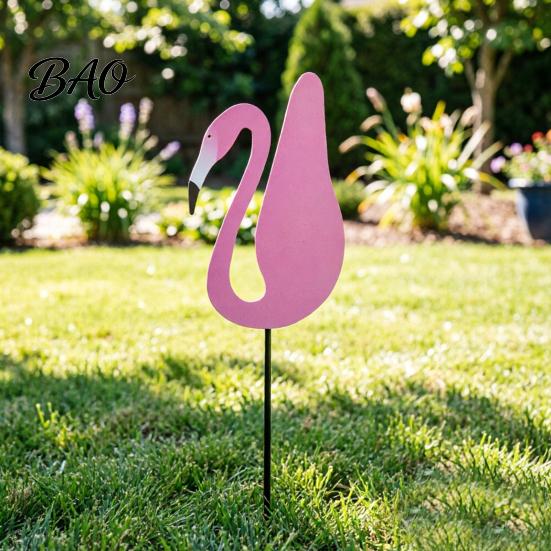 Outdoor Garden Centerpiece Flamingos Yard Decorations, Plastic Flamingo Lawn Statue with Metal Stakes, Weather Swaying Decoration Resistant Ornaments