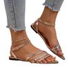 New Style Flat-bottomed Sandals for Women in Large Size, Beach Shoes with Pointed Toes