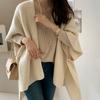 Fashion Loose Knitted Cardigan Shawl Jacket Women's Casual Gentle Elegant Sweaters Cape Autumn Winter Simple Solid Color Coats Female Clothing