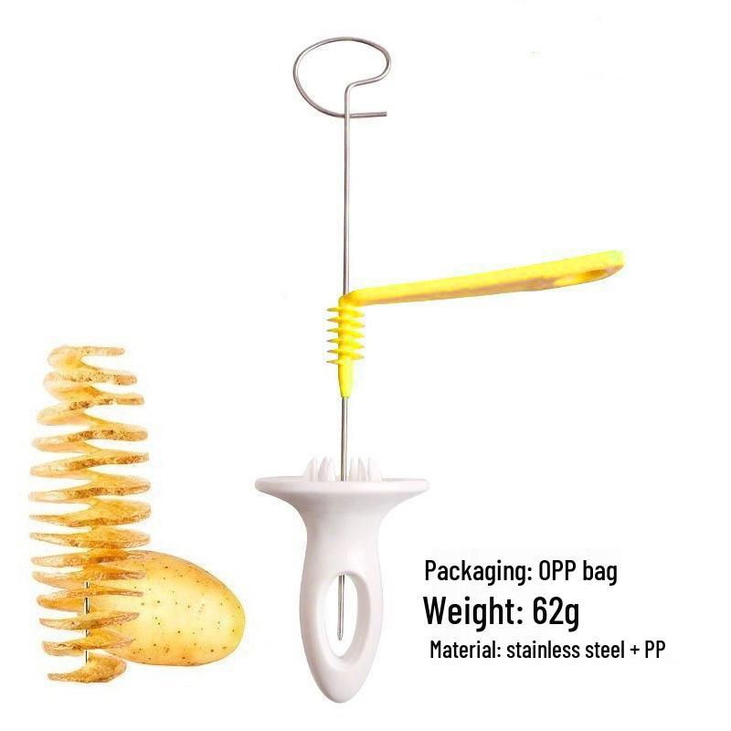 Tornado Potato Spiral Cutter - Hand-Cranked BBQ Skewer Slicer