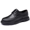 Fashion High Quality Men's Genuine Leather Shoes Thick Bottom Work Dress Shoes Men's Conference Business Shoes Interview Dress Shoes