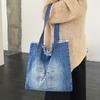 Женская наплечная сумка большой вместимости джинсовая сумка-тоут