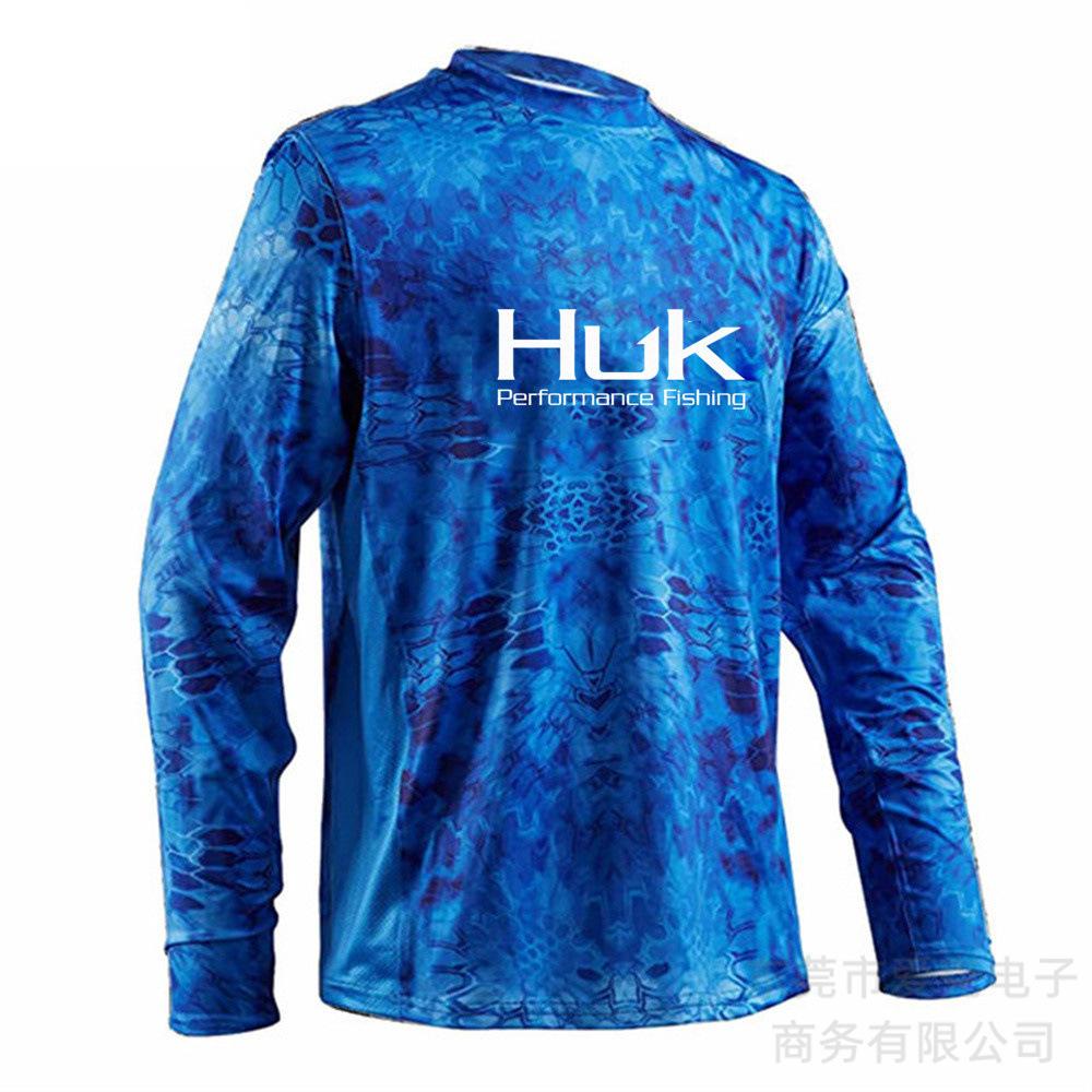 HUK fishing suit sun protection summer outdoor sports long-sleeved Uv protective fishing shirt quick drying top men