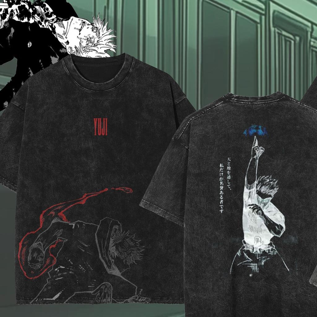 Gojo Satoru Jujutsu Kaisen Men Women Tshirt Washed Cotton T-shirt Clothing Summer Short Sleeve Oversized Tees Streetwear