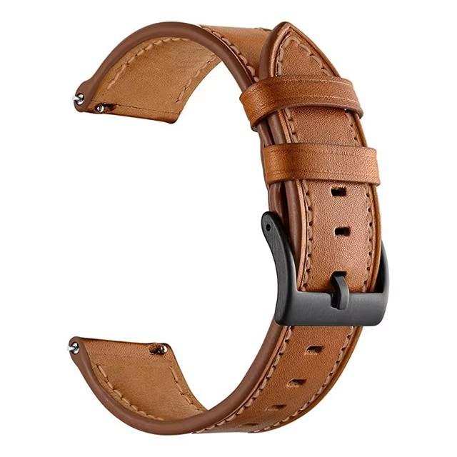 Quick-release genuine leather replacement watch band for Huawei Watch GT6 46mm