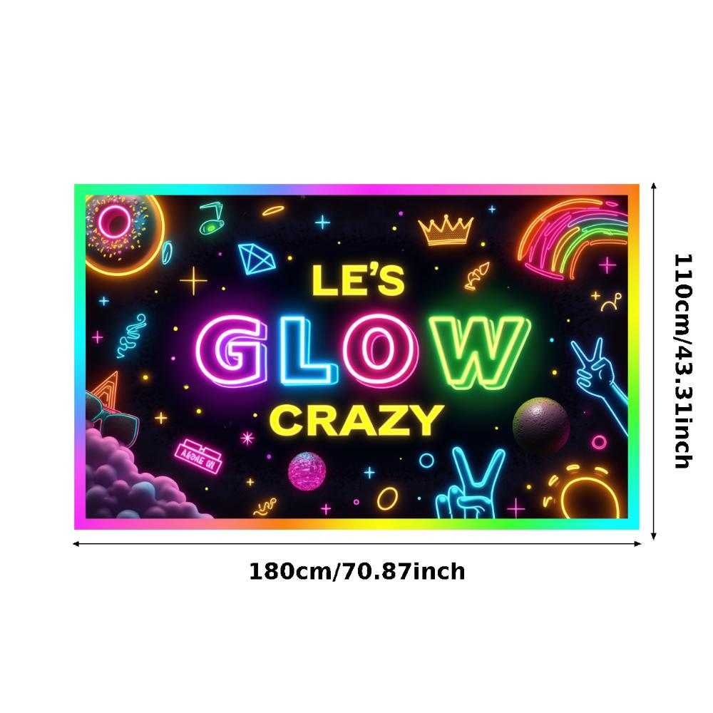 Разноцветный Баннер Звездные Узоры Баннер для Мероприятия Освещение Декор Диско-Шар Светящийся Баннер для Танцевального Мероприятия Неоновая Вечеринка Ретро