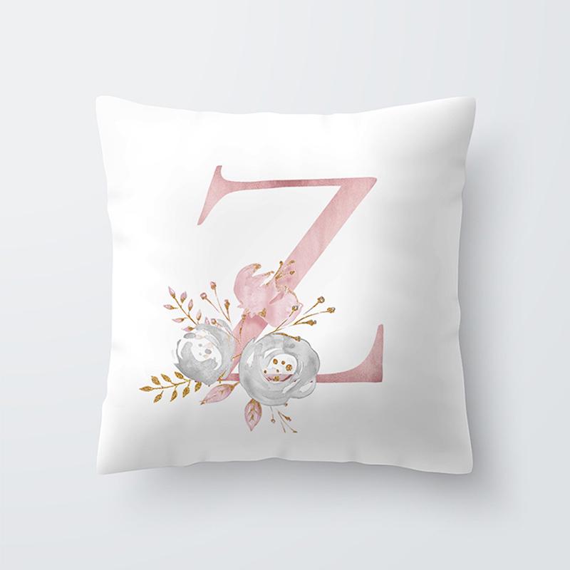 Наволочка с буквенным цветочным принтом, наволочка для гостиной, свадебная кровать, диван, декор