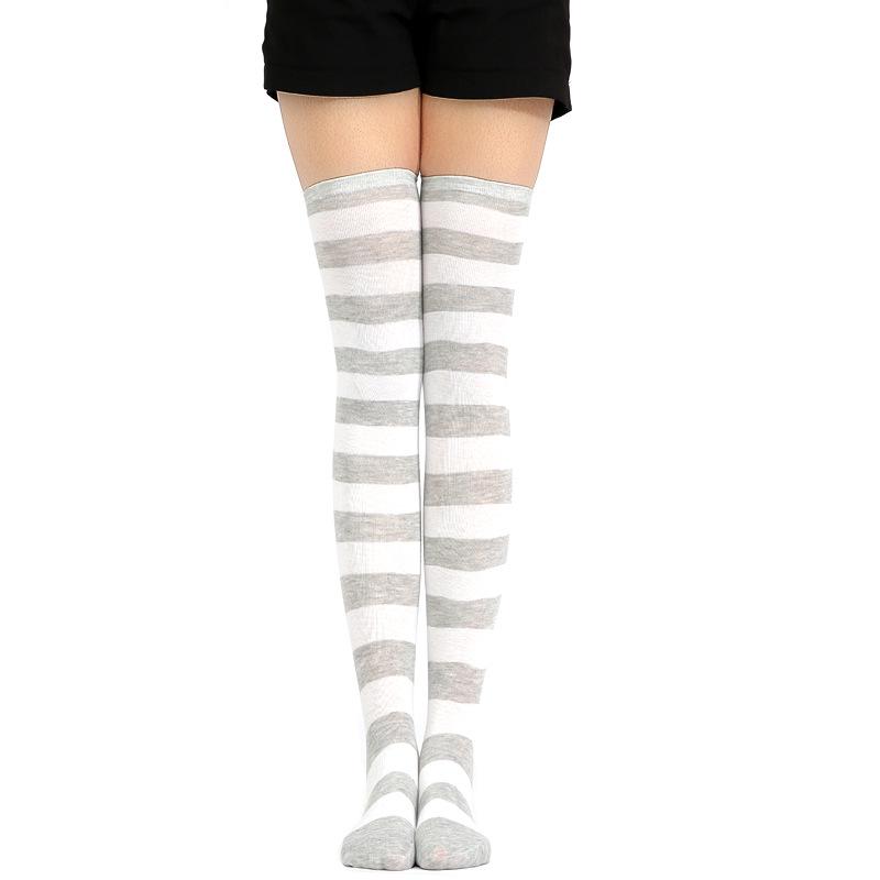 new Cute Socks Stockings Women's Japanese-style Blue White Stripe Knee Socks Legs Socks COSPLAY Anime WOMEN'S Socks