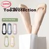 Women's Invisible Socks, New Spring And Summer Thin Cotton Bottom Ice Silk Shallow Breathable Non-Slip Toe-Protecting Boat Socks Short Socks