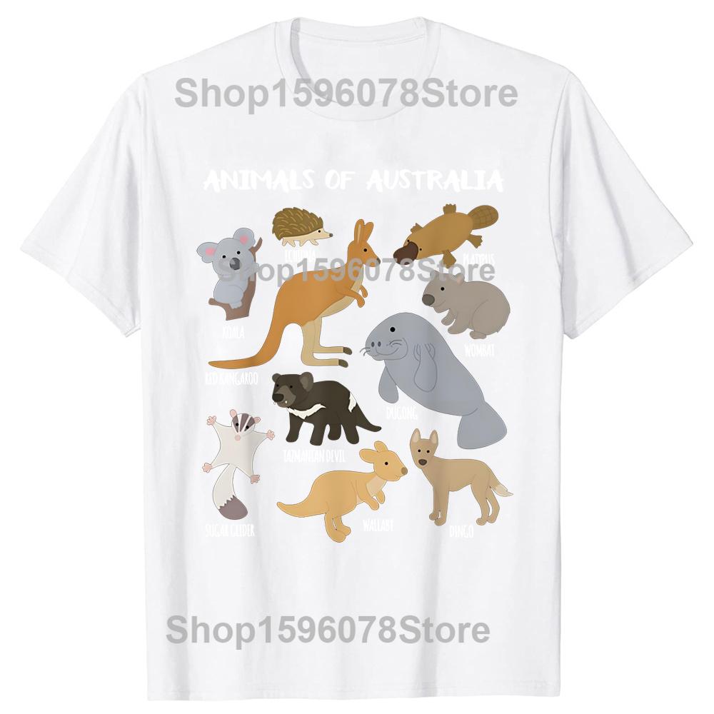 Animals Of Australia Australian Animal Educational Men Women Fashion T Shirts Cotton Short Sleeve Oversized T-shirt Tops