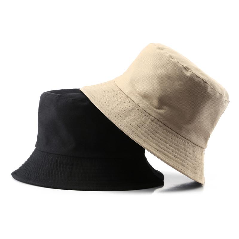 Unisex Cotton Fisherman Hats Fashion Portable Solid Color Bucket Caps Women Summer Sunscreen Beach Panama Hat Women Men Sun Cap
