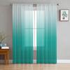 Cyan Turquoise Gradient Tulle In Sheer Curtains for Living Room Bedroom Kitchen Window Treatment Chiffon Curtain Blinds